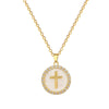 Necklace Stainless Steel Copper Geometric Round Cross Luxury Minimalist Unisex