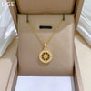 Necklace Stainless Steel Copper Geometric Round Star Flower Light Luxury Style Unisex