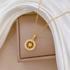 Necklace Stainless Steel Copper Geometric Round Star Flower Light Luxury Style Unisex