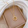 Necklace Stainless Steel Copper Geometric Round Star Flower Light Luxury Style Unisex