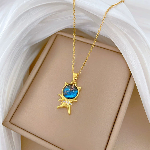 Necklace Stainless Steel Copper Geometric Star Cat Cartoon Minimalist Light Luxury Elegant Gorgeous Unisex
