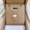 Necklace Stainless Steel Copper Geometric Style Drop Oil Flower Zircon Light Luxury Elegant Gorgeous Unisex