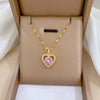 Necklace Stainless Steel Copper Heart Geometric Microencrusted Diamond Electroplated For Women