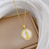 Necklace Stainless Steel Copper Pearl Shell Geometric Cartoon Minimalist Style