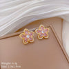 Necklace Stainless Steel Copper Pink Fivepetal Flower Animal Zodiac Electroplating Unisex