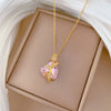 Necklace Stainless Steel Copper Pink Love Rose Animal Zodiac Cartoon Style For Women And Men