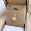 Necklace Stainless Steel Copper Pink Love Rose Animal Zodiac Cartoon Style For Women And Men