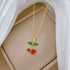 Necklace Stainless Steel Copper Red Cherry Fruit Animal Zodiac Cartoon Style