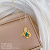 Necklace Stainless Steel Copper Sapphire Geometric Light Luxury Style