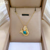 Necklace Stainless Steel Copper Sapphire Geometric Light Luxury Style