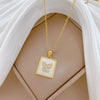 Necklace Stainless Steel Copper Square Shell Butterfly Geometric Cartoon Minimalist Unisex