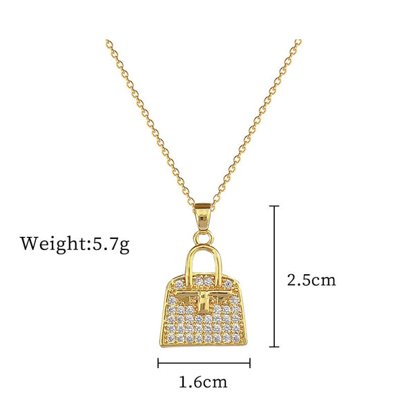 Necklace Stainless Steel Copper Zircon Geometric Light Luxury Elegant Gorgeous Allmatch Clavicle Chain For Women