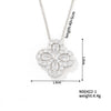 Necklace Stainless Steel Copper Zircon Twisted Chain Fourleaf Clover Leaves Diamond Style For Women