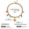 Necklace Stainless Steel Dopamine Color Rope With Ocean Series Pendants Electroplating Fashion Jewelry For Women