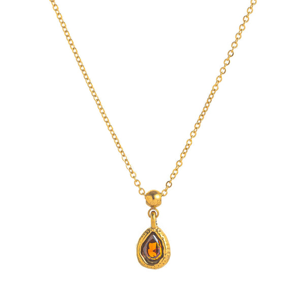 Necklace Stainless Steel Drop Shape Vacuum Plated 18K Gold Color