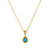 Necklace Stainless Steel Drop Shape Vacuum Plated 18K Gold Color