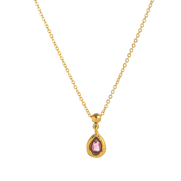 Necklace Stainless Steel Drop Shape Vacuum Plated 18K Gold Color