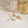 Necklace Stainless Steel Electroplating Geometric Conch Teeth Shellfish Crab Tongs Pendant