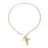 Necklace Stainless Steel Electroplating Geometric Conch Teeth Shellfish Crab Tongs Pendant