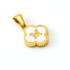 Necklace Stainless Steel Four Leaf Clover Letter Pendant Electroplating Design