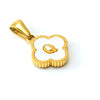 Necklace Stainless Steel Four Leaf Clover Letter Pendant Electroplating Design