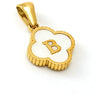 Necklace Stainless Steel Four Leaf Clover Letter Pendant Electroplating Design