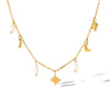 Necklace Stainless Steel Freshwater Pearl Geometric Electroplating