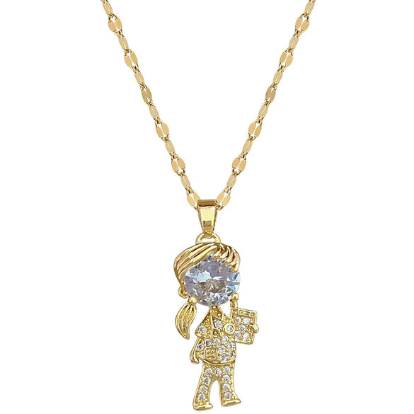 Necklace Stainless Steel Geometric Copper Light Luxury Allmatch