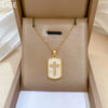 Necklace Stainless Steel Geometric Cross Shell Luxury Style