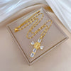 Necklace Stainless Steel Geometric Cross Titanium Steel Chain For Women