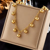 Necklace Stainless Steel Geometric Electroplating Chain Ball Bead Pendant