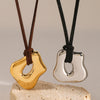 Necklace Stainless Steel Geometric Electroplating Liquid Smooth Hollow Pendant Korean Velvet Chain For Women