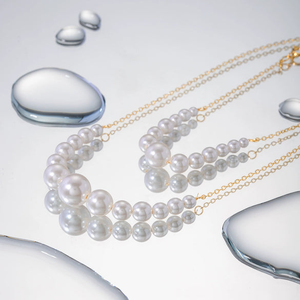 Necklace Stainless Steel Geometric Electroplating Pearl Jewelry For Women