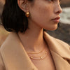 Necklace Stainless Steel Geometric Electroplating Square Flat Snake Chain Ochain Round Snake Chain Three Layer Chain