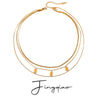 Necklace Stainless Steel Geometric Electroplating Square Flat Snake Chain Ochain Round Snake Chain Three Layer Chain