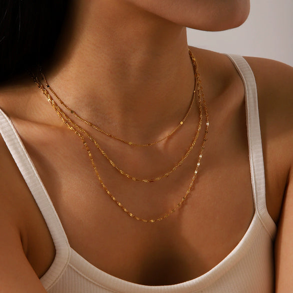 Necklace Stainless Steel Geometric Electroplating Women's