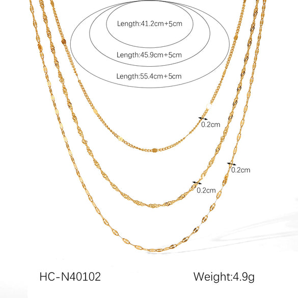 Necklace Stainless Steel Geometric Electroplating Women's