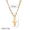 Necklace Stainless Steel Geometric Exaggerated Cross Zircon Ot Clasp Electroplating 18K Gold Color Retention