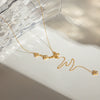 Necklace Stainless Steel Geometric Four Butterfly Y Chain Electroplating For Women