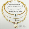 Necklace Stainless Steel Geometric Goldplated Retro Multilayer