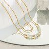 Necklace Stainless Steel Geometric Handmade Stacking Style Horseshoe Spiral Bead Doublelayered Thin O Chain