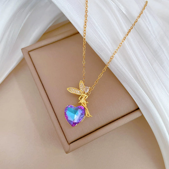 Necklace Stainless Steel Geometric Heart Copper Chain
