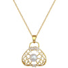 Necklace Stainless Steel Geometric Hollow Pearl Bag Light Luxury Elegant Gorgeous Unisex
