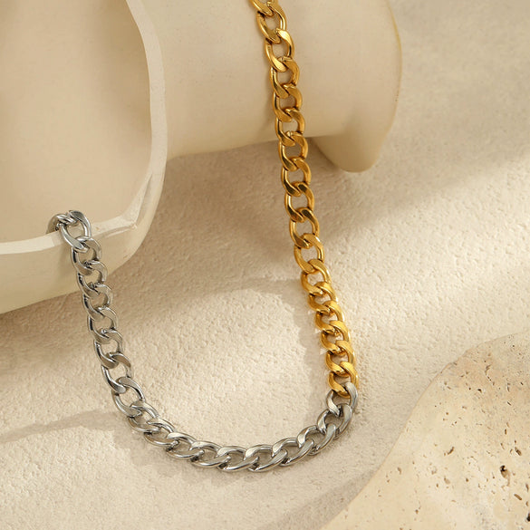 Necklace Stainless Steel Geometric 18K Gold Plated Electroplating Hip Hop Style For Women