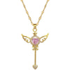 Necklace Stainless Steel Geometric Key Wings Full Diamond Unisex