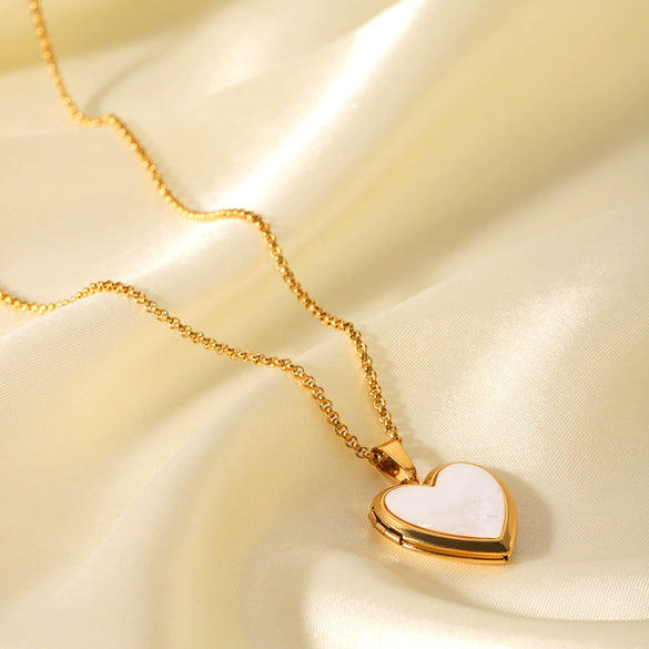 Necklace Stainless Steel Geometric Love Box Pendant Electroplating O Word Chain