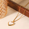 Necklace Stainless Steel Geometric Love Box Pendant Electroplating O Word Chain