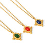 Necklace Stainless Steel Geometric Mixed Gem Inlay Electroplating Clavicle Chain For Women