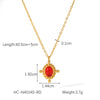 Necklace Stainless Steel Geometric Mixed Gem Inlay Electroplating Clavicle Chain For Women