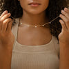 Necklace Stainless Steel Geometric Mixed Gem Inlay Real Gold Plating